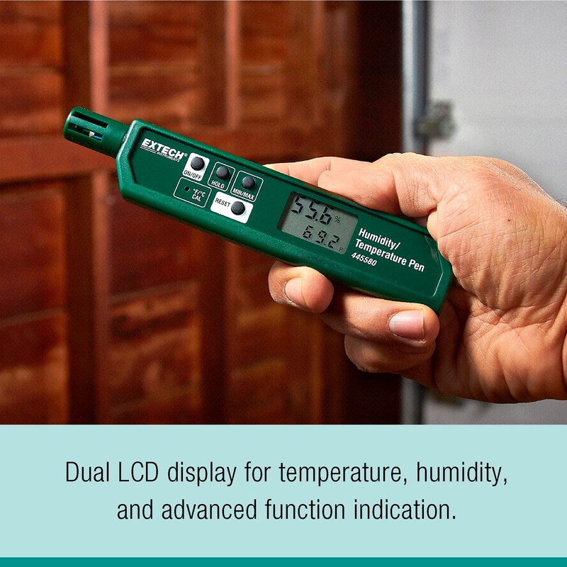 Extech 445580 Humidity and Temperature Pen Sized Meter with Pocket