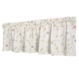 Dreamskull Net Curtain, Bistro Curtain, Country House Short Kitchen Modern Short Curtains, Kitchen Curtain, Rod Pull Through with Floral Pattern, Colourful, 150 cm Wide, Small Window, Short Window