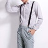 WHITE FANG BT041 Men's Suspenders, Elastic Belt, Bow Tie Set,