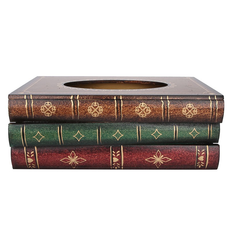 Book Shaped Tissue Box Home Decoration Storage Props Office Ornaments