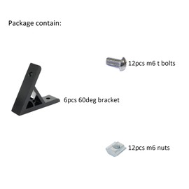 BLCCLOY 6Pcs 1010 60 Degree Angle Bracket 1" x 1" 10 Series Aluminum Extrusion 60deg Joint Connector Brace for Slot 60° Corner Joiner 120deg 1020 1 Inch Extruded Aluminium Profile