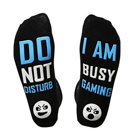 Do Not Disturb I'm Gaming Socks, Gaming Sock Funny Novelty Great Gift for Teen Boys Mens Gamer Kids Sons Husbands Boyfriends