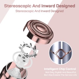 Hair Removal Device(2023)-Facial Hair Removal for Women, GURELAX Womens Hair Remover, Painless Facial Hair Removal for Women-Face Shavers for Chin Upper Lip Peach Fuzz-Included 4 x Replacement Heads