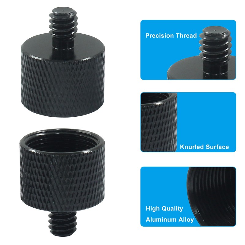 Waziaqoc 4 Pcs Mic Stand Adapter, 5/8 Female to 1/4