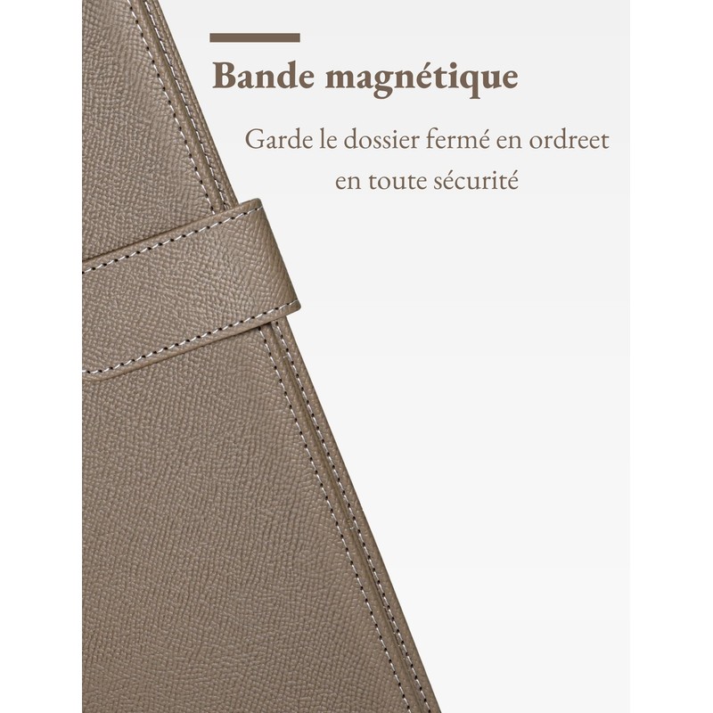 Mymazn Document Bag A4 Document Bag PU Leather Block Holder