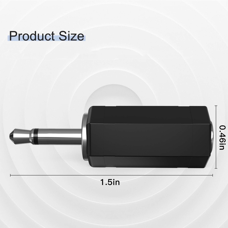 2 Pack 3.5mm Mono to Stereo Adapter - 1/8" Mono