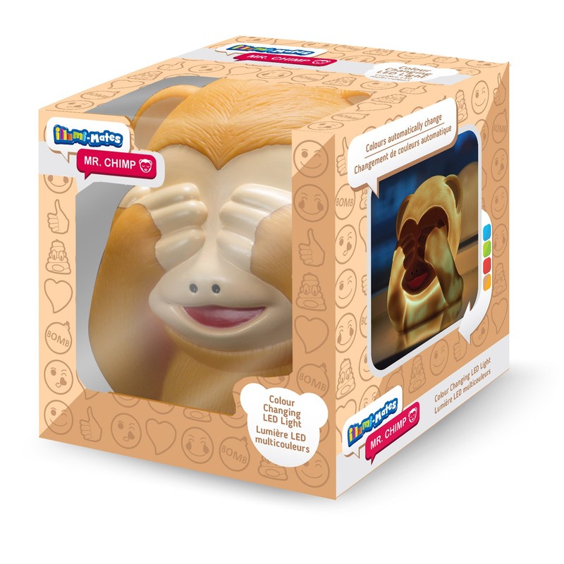 Spearmark Emoticon Mr. Chimp Illumi-Mate Colour Changing Light, Brown Yellow