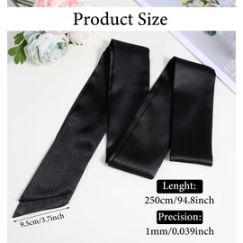 ValueBargain Black Satin Waist Belts for Women, Women’s Satin Dress Belt, Perfect for Special Occasions, Bridal, Wedding - 4 Inches Wide, Timeless Stylish Accessory