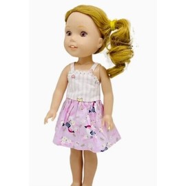 JustAskJoyce Collection WW Activewear, Spring Flowers & Birds Dress, for 14-14.5" Dolls