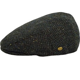 EPOCH Men's Herringbone Wool Tweed Newsboy Ivy Cabbie Driving Cap (US, Alpha, Large, IV3006OLIVE)