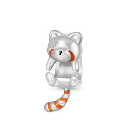 GNOCE Charm Bead Cute Red Panda Charm 925 Sterling Silver Bead Charms for Bracelet Jewellery Gift for Woman Fit Bracelets / Necklace, Silver