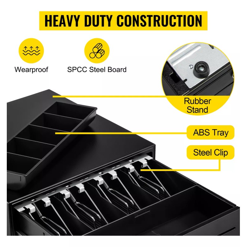 Vevor Punto De Venta /cajon De Efectivo Manual Moneda 13puLG