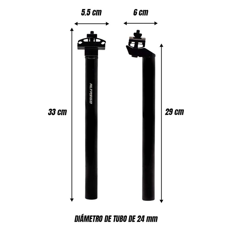 ALTREGO Poste Bicicleta De Asiento 25.4x300mm MTB Incluye Broche
