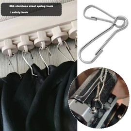 The Lord of the Tools Pack of 40 Simplex Hooks Made of Stainless Steel 304 30 mm 40 mm 50 mm 60 mm Snap Hook Spring Hook Suitable for Key Chains ID Cards DIY, silver