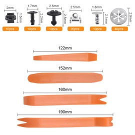 SPEACOUR 100 PCS Car Body Trim Clips Car Retainer Clips Universal Bumper Retainer Clips Push Pin Rivet Plastic Nylon Rivet Trim Clamp with 4 PCS Fastener Remover Plastic Pry Tool for Car Door Bumper