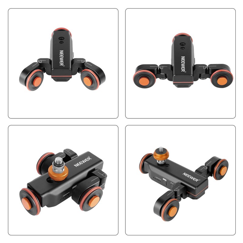 NEEWER 3-Wheels Wireless Video Camera Dolly, 3-Speed Motorized Electric Track