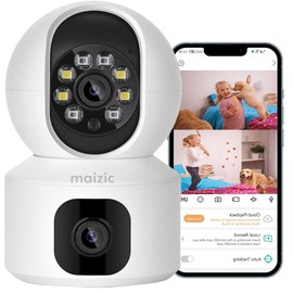 Maizic Smarthome 5+5 MP CCTV Camera 360? Security WiFi Camera, Pan & Tilt, Color Night Vision 20M, Human Detection, Smart Motion Tracking, 2-Way Talk