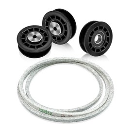 587969201 & 2 587973001 Lawn Mower Idler Pulley with 580364609 Belt Compatible With Husqvarna AWD Belt Repair kit, Pulleys Belt Kit Fits for LC356VB LC221RH, L 321AHX L, 321AH Model, Replace 580364603