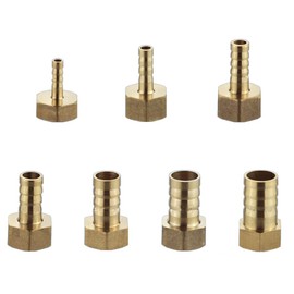 SUPERTOOL Barbed Connector 1/2" x Φ12mm Female Connector Brass BSP Hose Tail Connector for Air Gas Water Fuel (F≈20mm M=12mm, 5PCS)