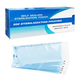 WARRIOR Sterilization Bags, Sterilization Bags, 200 Pieces, Autoclave Bags, Self Sterilization Bags, Self Sealing Sterilization Bag (57 x 130 mm)
