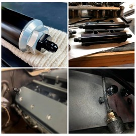 CNWZYMX AN6 Flare Male to AN10 ORB Male O-ring Boss Fitting Fuel Pump Rail Adapter Aluminum Black 2Pcs