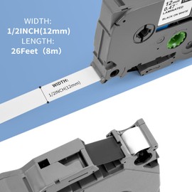 YIIFELL 4 x Kompatibel Brother TZe-231 P Touch Schriftband für Brother P-Touch Bänder 12mm TZ TZe Tape 0.47 White Laminiertes Schriftband für P-Touch PT-H100R PT-H105 PT-H100LB PT-H110 H107B PT-D400 PT-1000