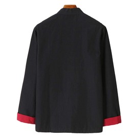 G-LIKE Chinese Martial Arts Men's Jacket - Traditional Uniform Outerwear for Martial Arts Kung Fu Tai Chi Wushu Men Women Tang Style Spring Autumn Clothing - Cotton, black