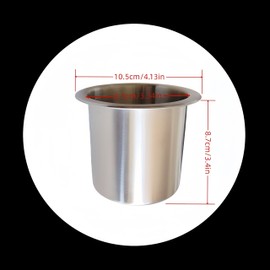 2Pcs Stainless Steel Cup Holder Insert Sofa Recliner Cup Holder Replacement Insert for Sofa, Boats, Bench, Desk, RV Cars (OD 4.1" ID 3.3")