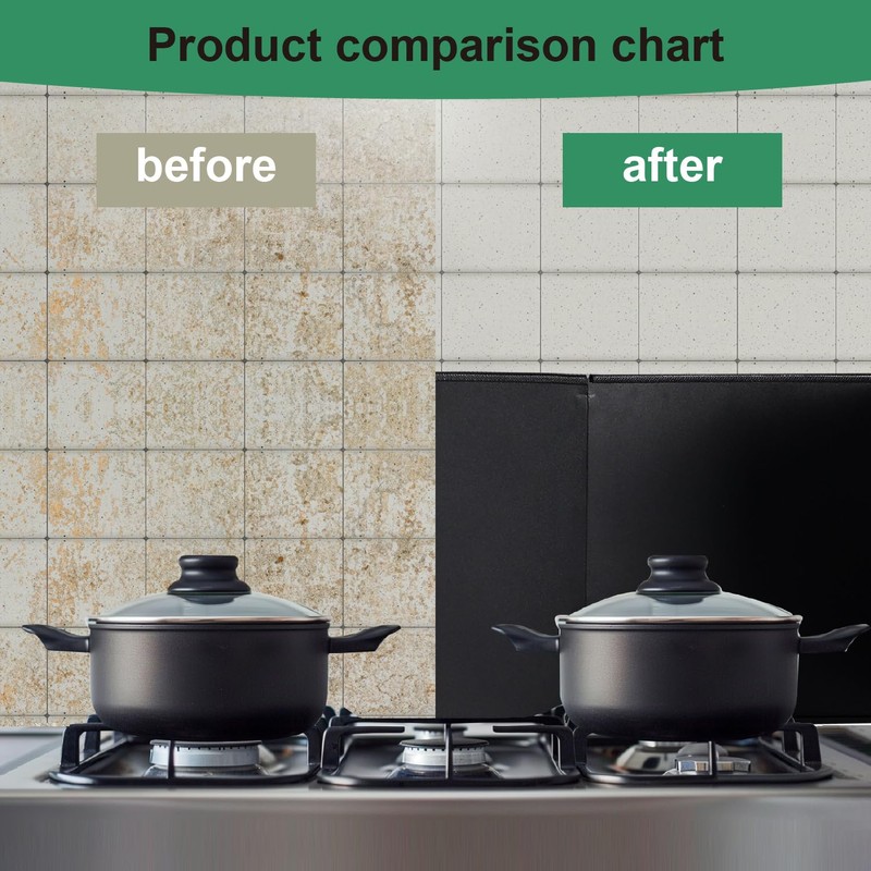 Black Large 4 Sided Splatter Guard for Frying Stove Top,Oil