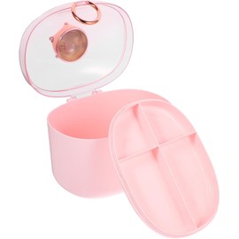 BESTOYARD Caja Organizadora de Ligas para Cabello Doble Capa con Tapa Transparente Rosa Contenedor Portátil para Accesorios y Clips Gran Capacidad para Niñas y Uso Oficina