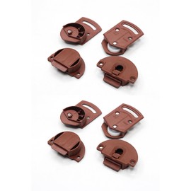 DmDoyy Pack of 4 Sliding Door Rollers, Sliding Door Runner, Cabinet Rail for Sliding Door System, Roller Rail, Drive for Furniture Sliding Doors, Plastic, Brown