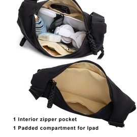 Sanxiner Crescent Crossbody Bags for Women Nylon Slouchy Sling Hobo Bag,Spacious Dumpling Shoulder Handbag Cross Body Purses, 1-beige New