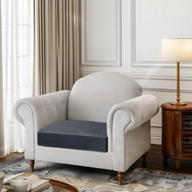 Yeahmart Sofa Seat Cushion Cover, Sofa Cushion Slipcovers Stretch Velvet, Couch Cushion Covers Replacement for Individual Cushions with Elastic Bottom (Grey, 3 Seater)