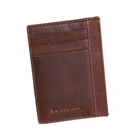 Leather Card Holder Wallet - Hand-Stitched Full Grain Leather Mens Wallet, Use as Credit Card Wallet or ID Card Holder. Great for Gifting - dad Gifts for Men from bark&bison (6 Pocket, Brown)