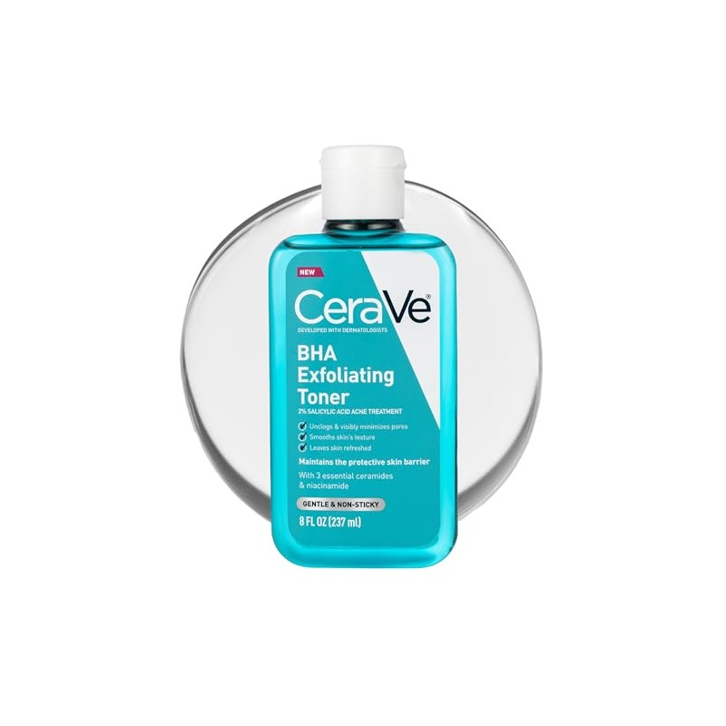 CeraVe 2% BHA Exfoliating Facial Toner (8oz) - Salicylic Acid