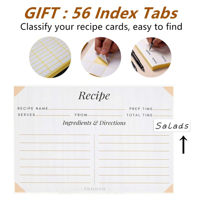 4x6 Recipe Card Protectors, 105 PACK Thick Recipe Card Covers