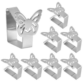 BOPHIS 8 x Tablecloth Clips, Stainless Steel Table Clips, Outdoor Table Cloth, Prevents Table Cloths from Slipping, Outdoor for Outdoor and Indoor, Kitchen, Picnic