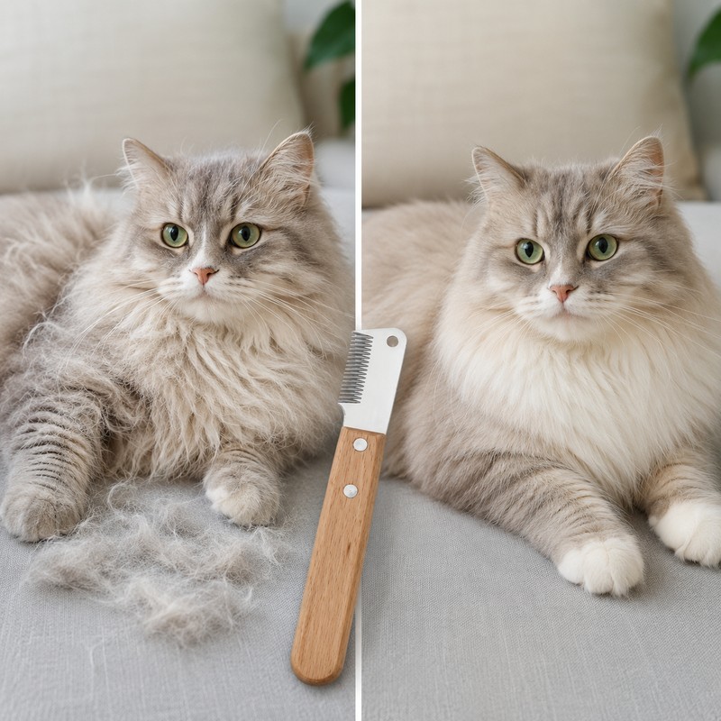 Pet Deshedding Comb for Dogs & Cats – Stainless Steel
