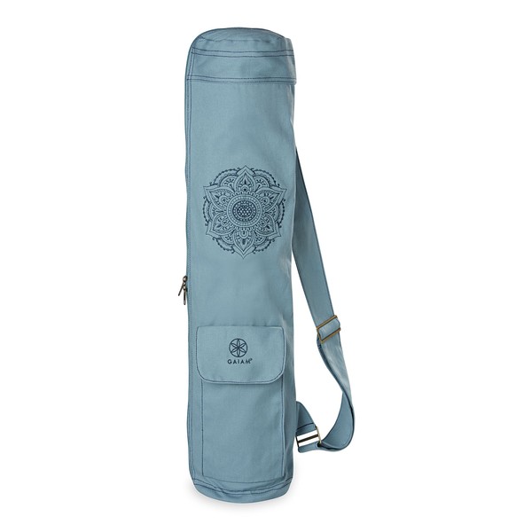 Gaiam Embroidered Cargo Yoga Mat Bag, Niagara, 30" L x 6" Diameter