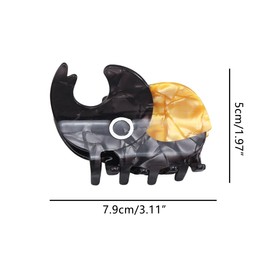 Novelty Rhinoceros Beetle Claw Clip,Funny Acetate Claw Clip for Women,Fashion Hair Clip