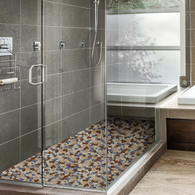 Parrotile Yosemite Matte Pebble Stone Tiles for Shower Floor Bathroom