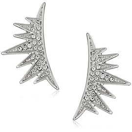CC Skye The Lash Silver Ear Crawlers Earrings