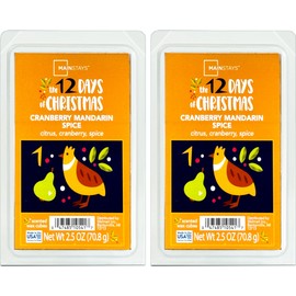 Mainstays 12 Days of Christmas Scented Wax Cubes 2.5oz 2-Pack (Day 1 Cranberry Mandarin Spice)