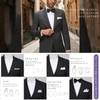 Tonbobo Linen Pocket Square, 100% Linen Handkerchief, Trim, White, Plain,