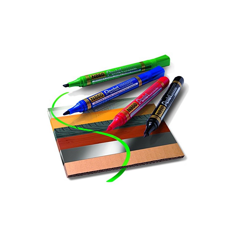 Pentel Permanent Markers Bullet Point - Black (Pack of 12)