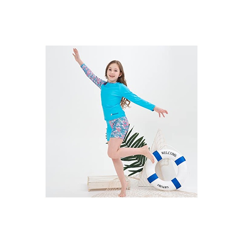 Ovovod Girls Swimsuit Two Piece Rash Guard Set for 4-14