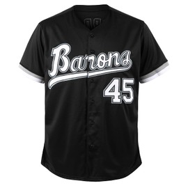 Tocament 90s Outfit for Men and Women,Barons #45 Unisex Hip Hop Clothes,Baseball Jersey Shirts for Party Baseball Gift Black 3XL