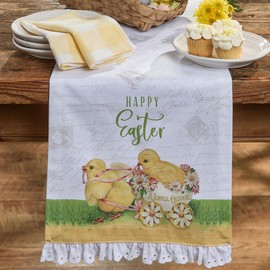 Park Designs Storybook Easter Chick White Table Runner 13" x 36" Park Designs Storybook Easter Chick White Table Runner, 13" x 36" Rectangular Decorative Dinner Mat for Country Chic Kitchen Table