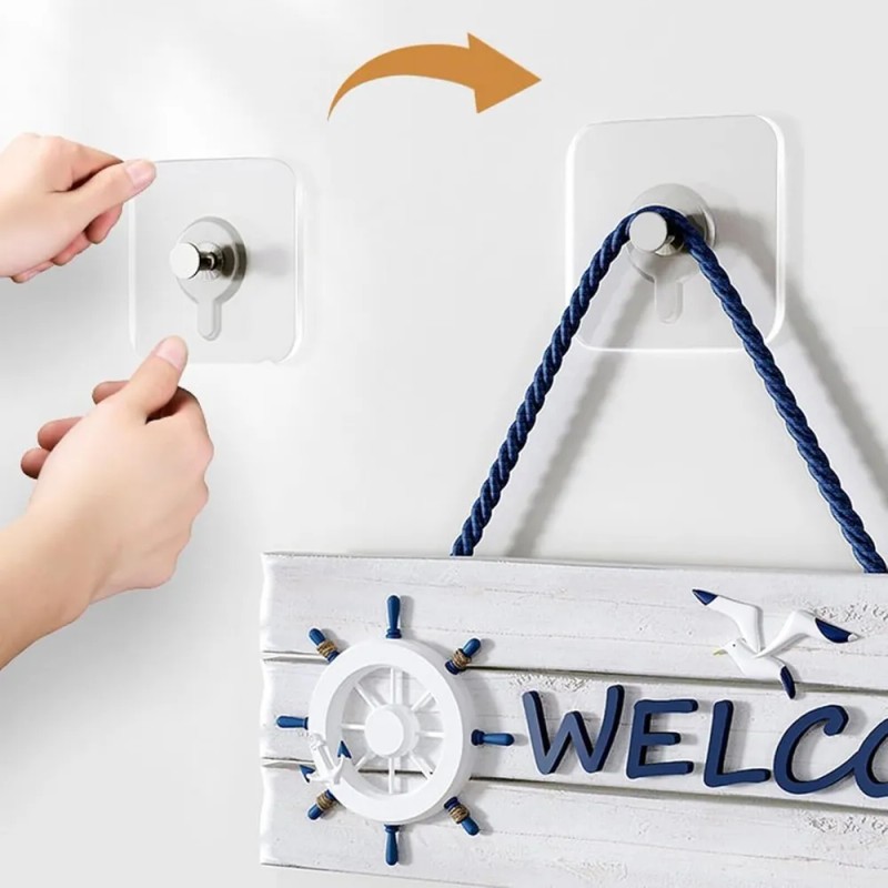 Ganchos Adhesivos Fuertes De Pared Para Colgar Fotos, Cuadro Plateado