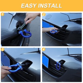 CHEAYAR Track Racing Style Car Front Bumper Tow Hook Compatible with Mazda MX-5 Miata 2016-2024 2025, Car Refitted Front Rear Bumper Trailer Ring Eye Towing Tow Hook Kit Accessories (Blue)